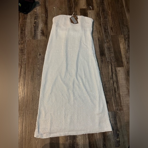 Anthropologie NWT Forever That Girl White Sequin Strapless Dress Size S/Petite - Picture 2 of 7